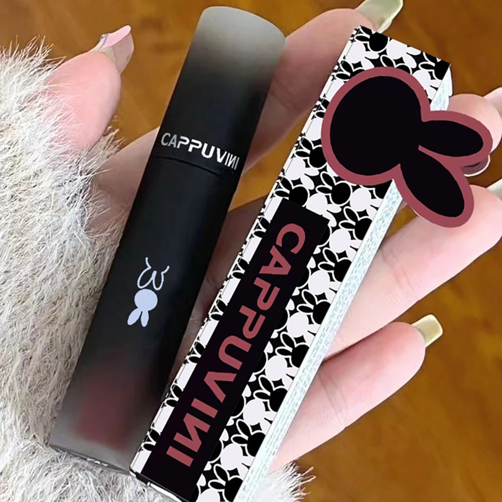 High Impact Color Macaron cute Lip Mud Cappuvini Super Stay Matte Long Lasting Whitening Light Rosey Nude Soft Lip Gloss