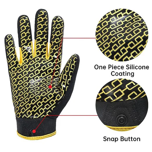 HANDLANDY Youth and Adult Black and Gold Stretch Fit Sticky Wide Receiver Grip Custom Football Gloves For Kids