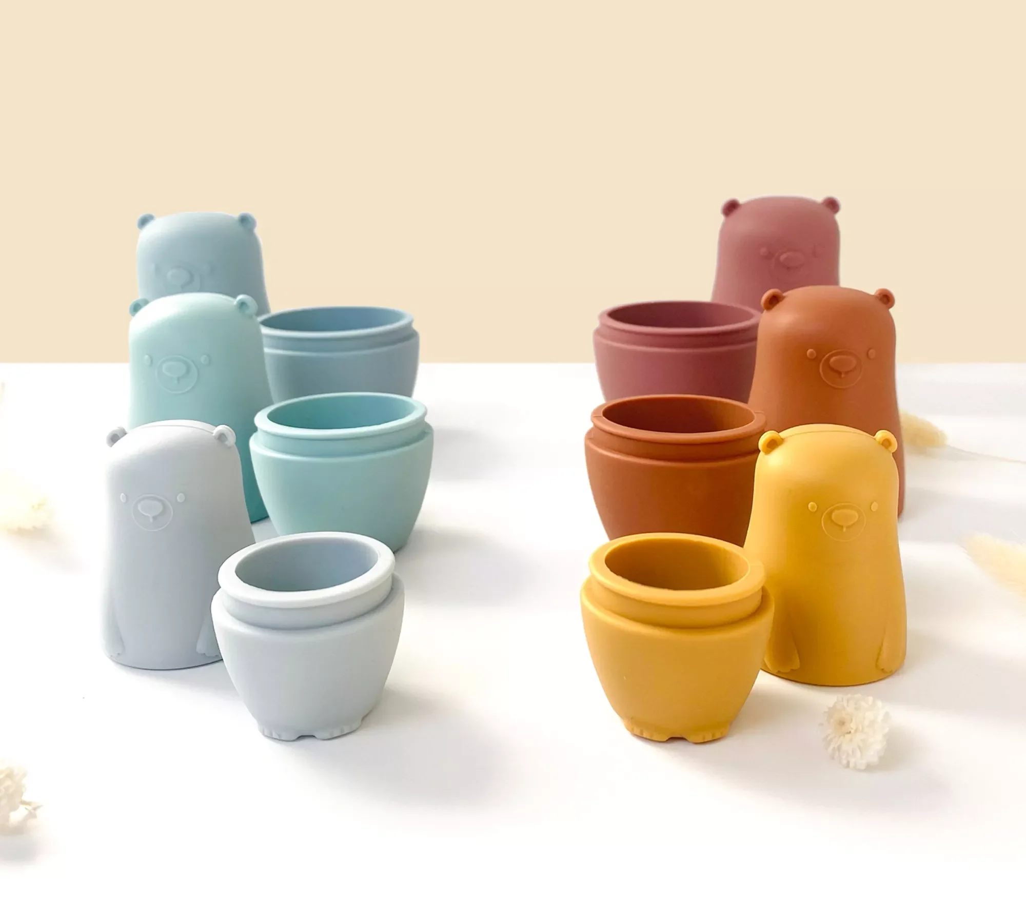 Montessori Toy Educational, Silicone Nesting Doll Toys for Children Toys ,Nesting Stacking Russian Silicone Doll Toy