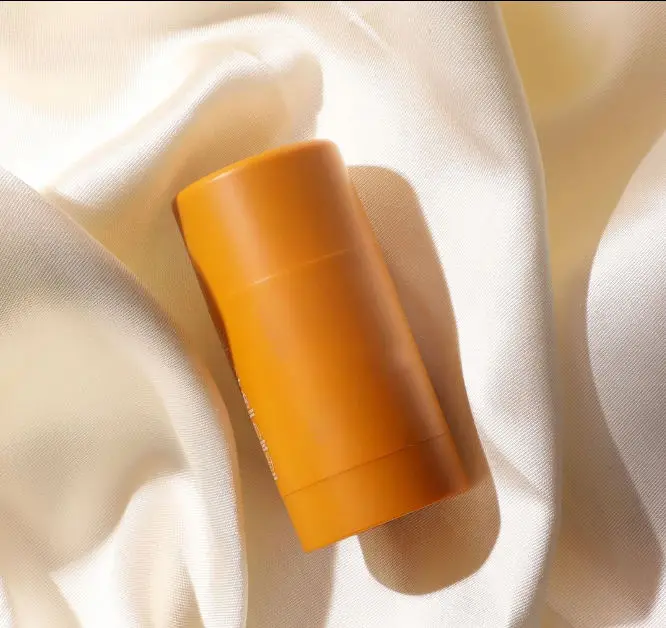 Twist up Deodorant Container Flat Shape Recyclable Packaging Transparent Blue Yellow With Screw CapEco Deodorant Stick Container