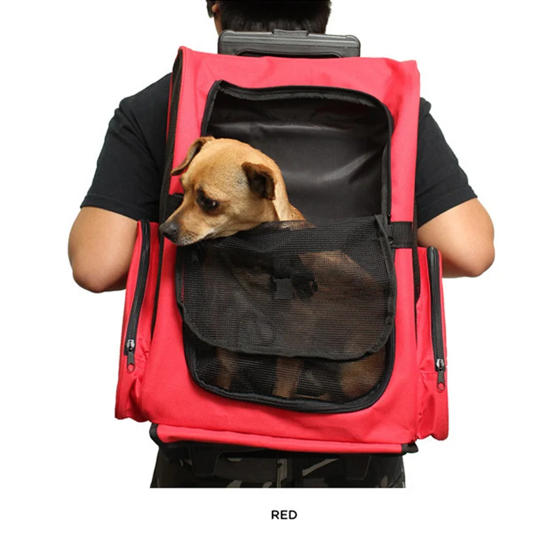 High Quality Pet Rolling Carrier Cat Travel Bag Dog Carrying Bag Pet Trolley Backpack Portable Pet Rolling Carrier with Wheels