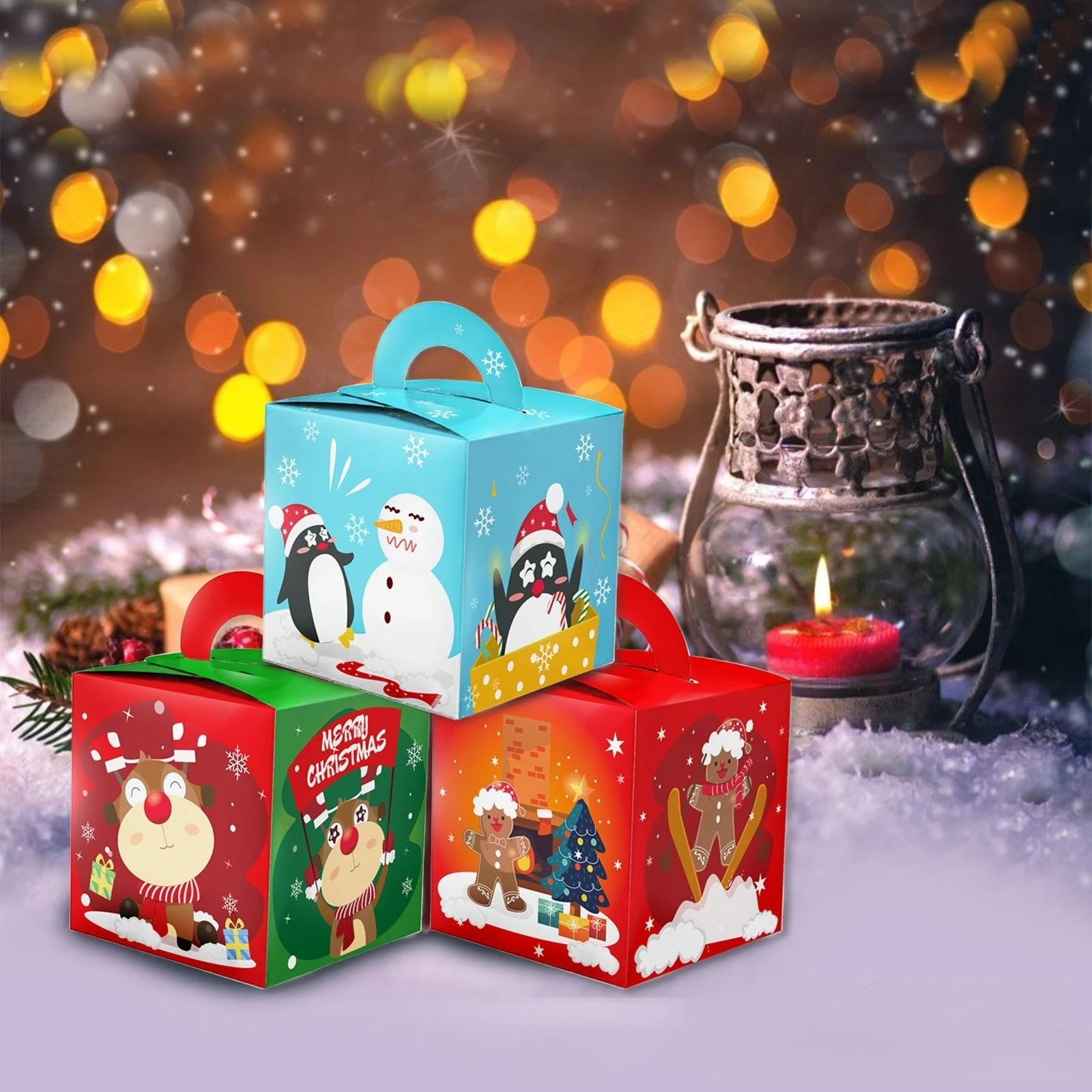 new arrival portable food box Wholesale customization christmas packaging gift box creative christmas candy boxes