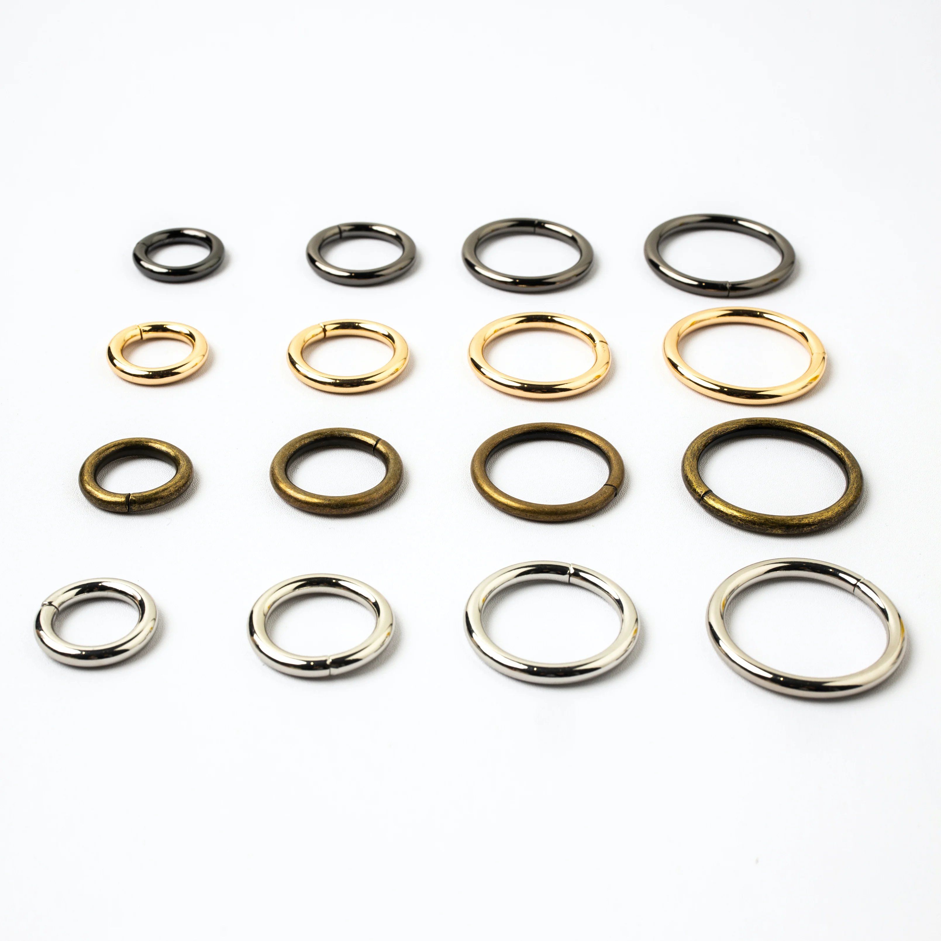 
custom spring metal zinc alloy colored handbag hardware round o rings 