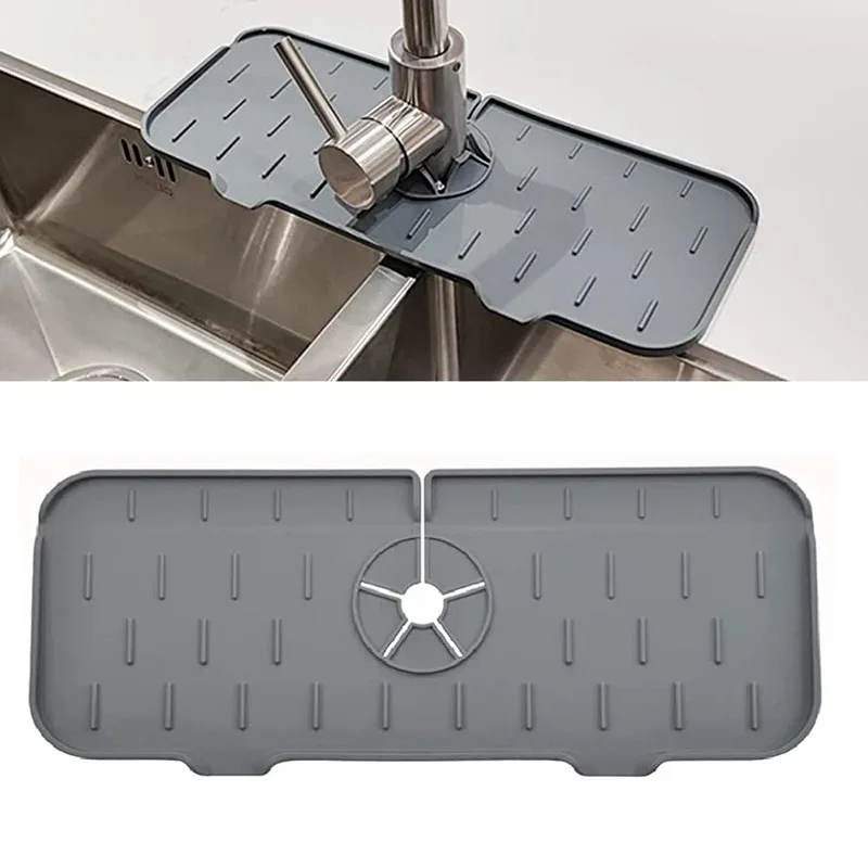 Silicone Kitchen Kitchenware Accessories Washers Faucet Absorbent Mat Faucet Handle Drip Catcher Tray Sink Splash Guard