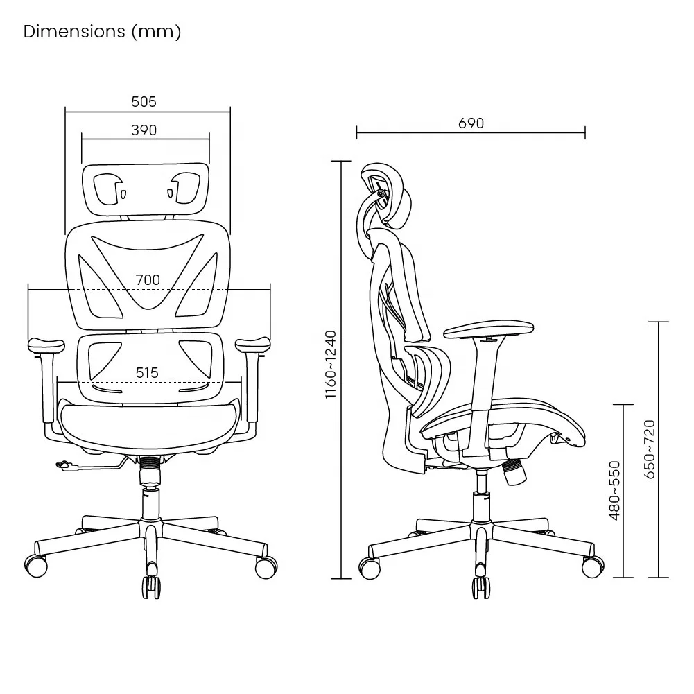 Back Support SpineX Ergonomic High Back Swivel Leaning Office Computer Chair with 3D Armrest Height Adjustable