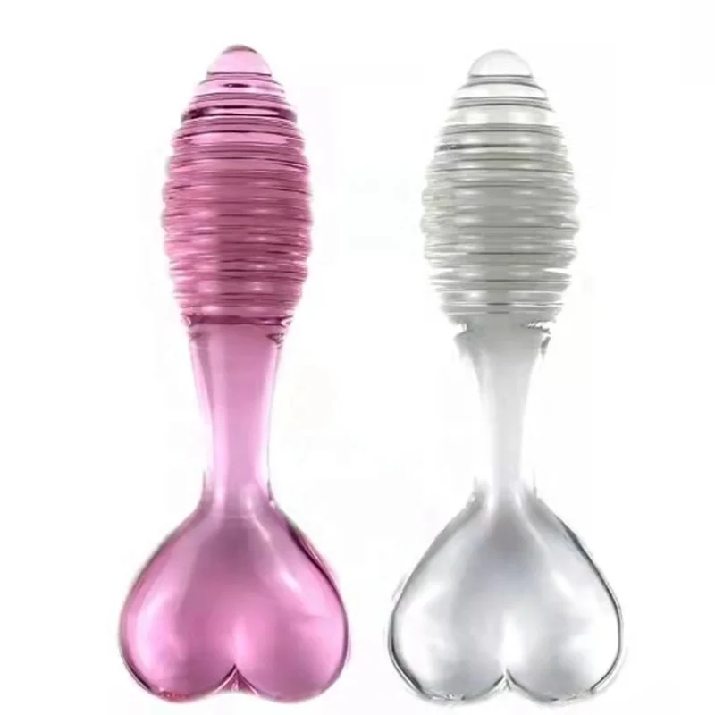 Factory Supply In Stock Cheap Mini Transparent Pink Glass Dart Model Butt Plug Doomerang Model Glass Sex Toy for Sex Enjoyment