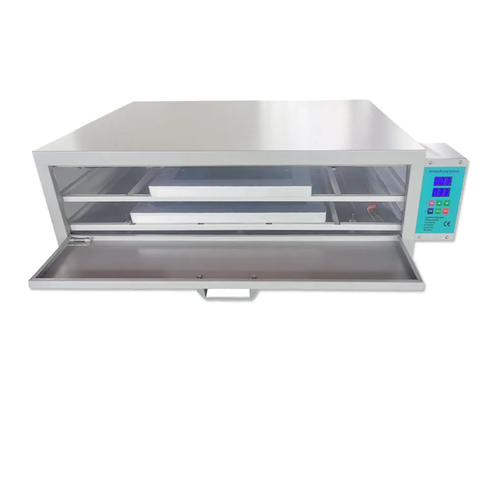 2 drawer screen printing drying cabinet screen press warming machine with mesh dryer