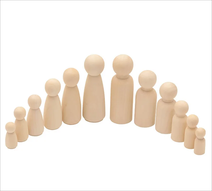 Natural Color Paint Set for kid DIY Unfinished Peg Doll