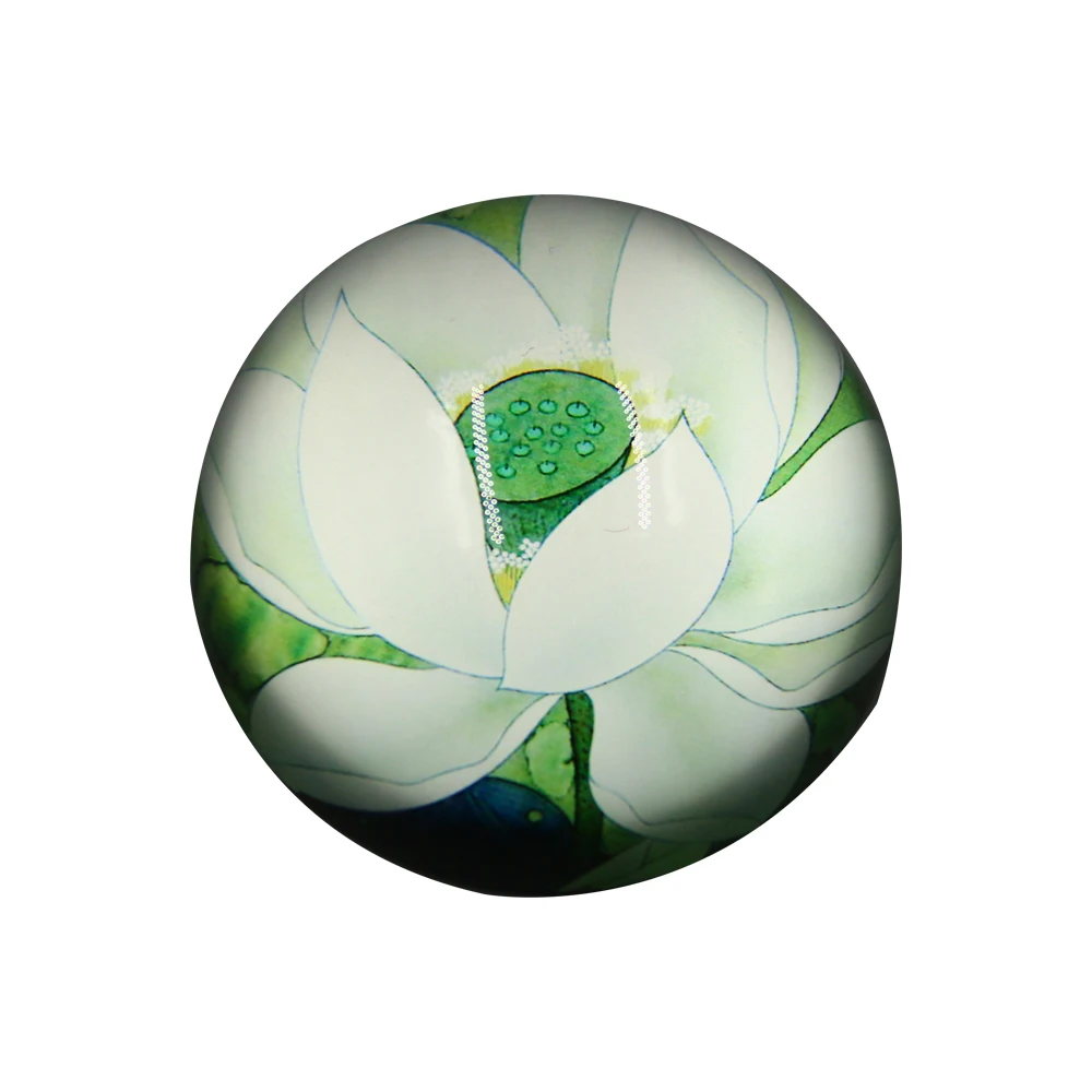 wholesale Crystal Glass Dome Paperweight With Custom Printed Half Ball Sphere Paperweight For Sales