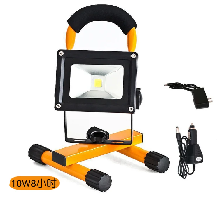 Rechargeable 2000mAh Battery Powered 10W Waterproof LED Flood Spotlights for Outdoor Camping Emergency