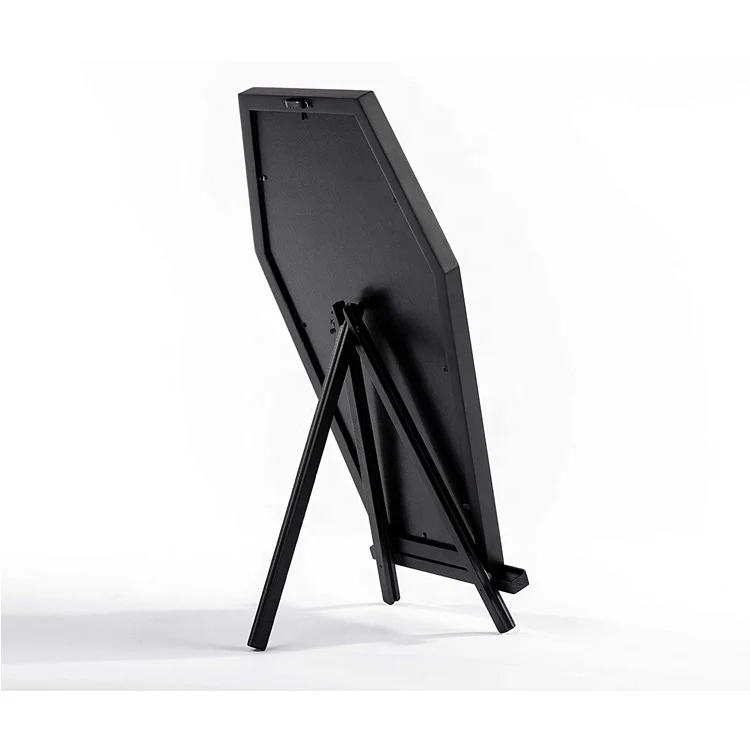 Black Felt Coffin Letter  Message Board for Halloween Decorations 17x10.5, 500 White Changeable Characters, Wooden Stand