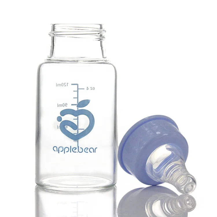 standard caliber Newborn anti-fall glass juice baby bottle wholesale 120 ml