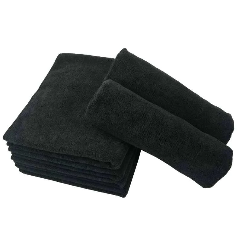 Отбеливающие безопасные спа-полотенца, персонализированное Брендовое хлопковое черное полотенце для волос для салона красоты