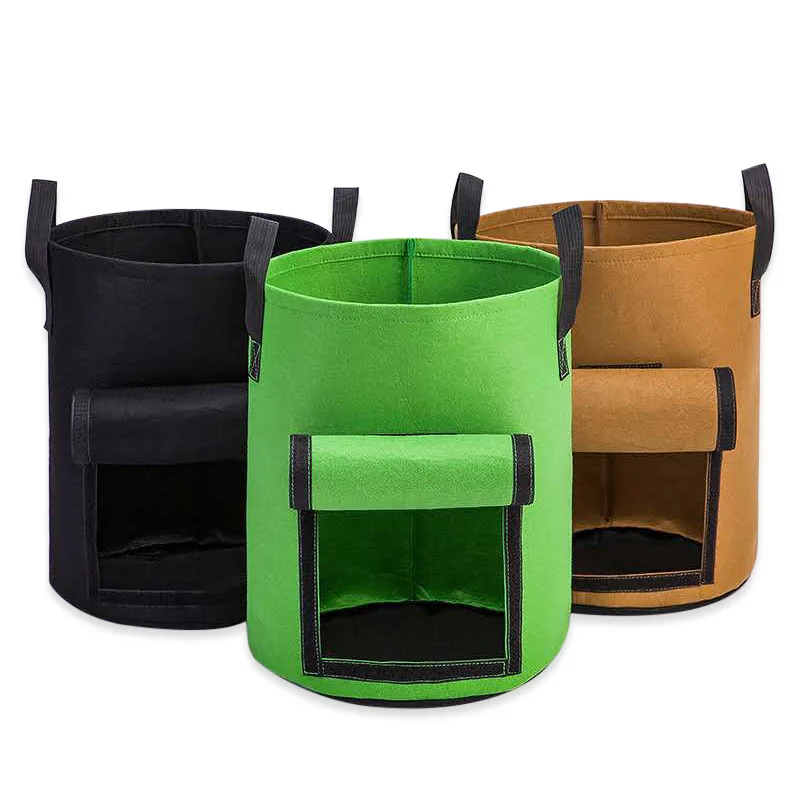 Wholesale manufacturer breathable fabric pots felt potato tomato coco coir plant grow plant bags for garden