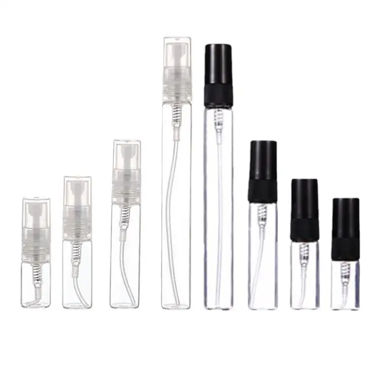 1ml 2 ml 3 ml Liquid Sample Packaging Clear Glass Bottles Vials With Black Screw Cap