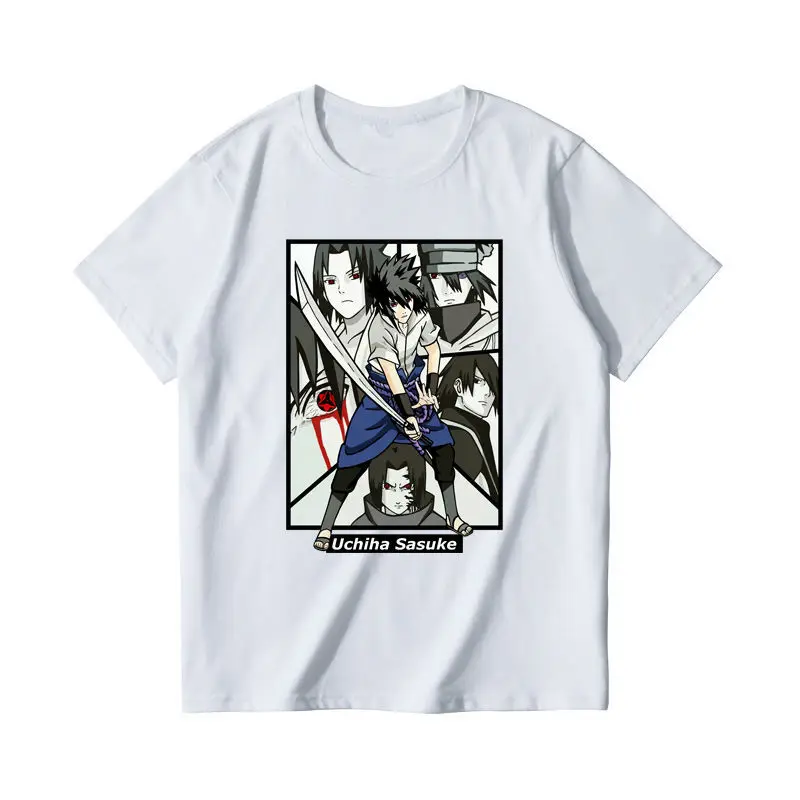 8 patterns Narutos anime 100% cotton men women black white clothes shirt Uzumaki ninja kakashi sasuke top t-shirt