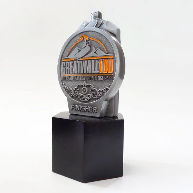 High quality custom metal wooden silver table tennis award trophy cup with your logo sports trophy