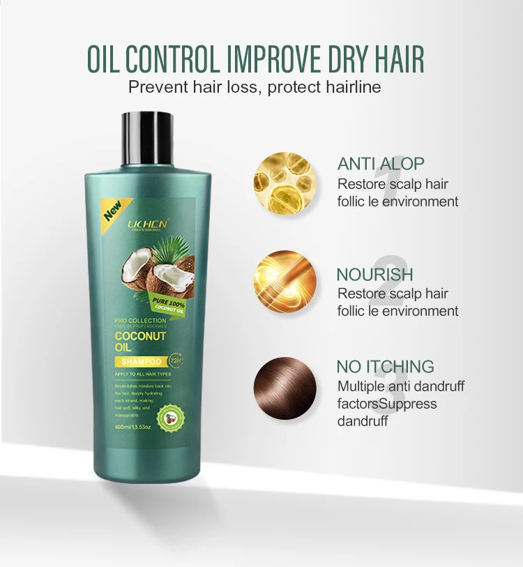 400ml Nourishing shampoo coconut hair shampoo Hydrating organic coconut oil shampoo for damaged hair