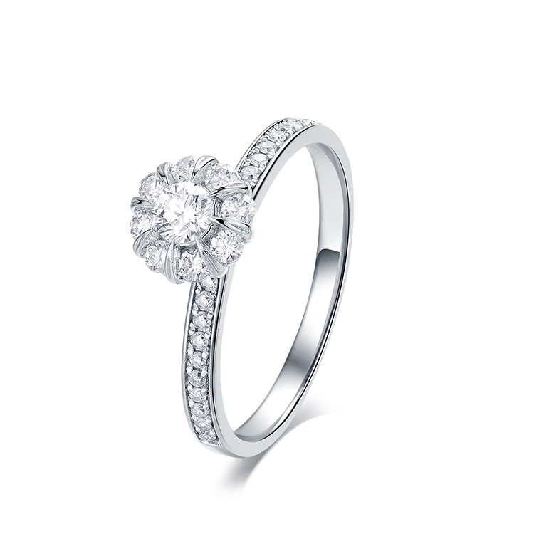 Engagement Ring Bridal Fine Jewelry 18K White Gold Natural Diamond, Custom Women Ring Jewelry 18K Diamond Wedding Rings