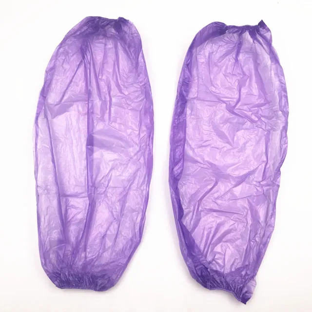 Factory Disposable Purple Plastic Waterproof Arm Sleeve