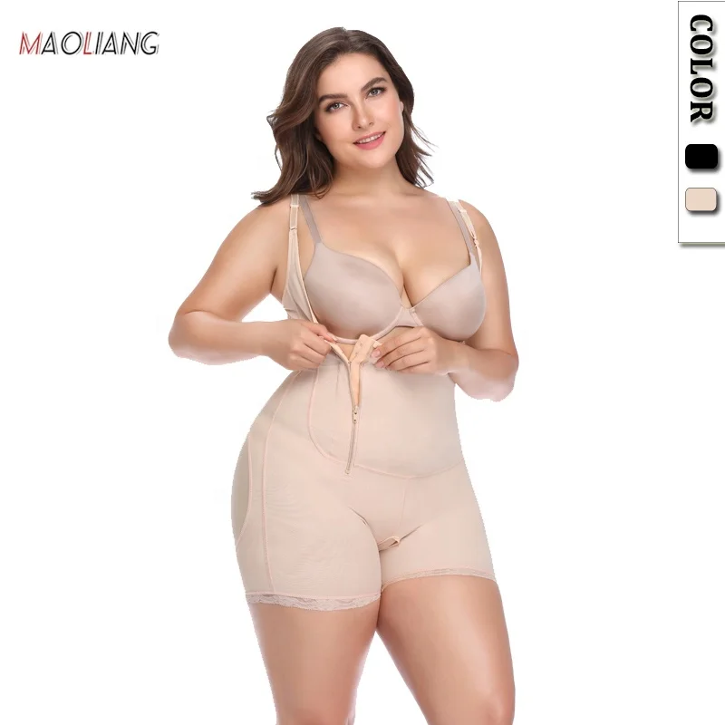 6382 Wholesale Women Plus Size European Shapewear Bodysuit Adjustable Strap Slimming Tummy Control Butt Lifter Full Body Shaper
