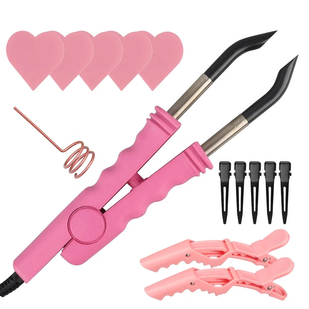 Keratin Fusion Hair Iron Connector Wand Kits Hair Parting Ring Scalp Protector Hair Clip