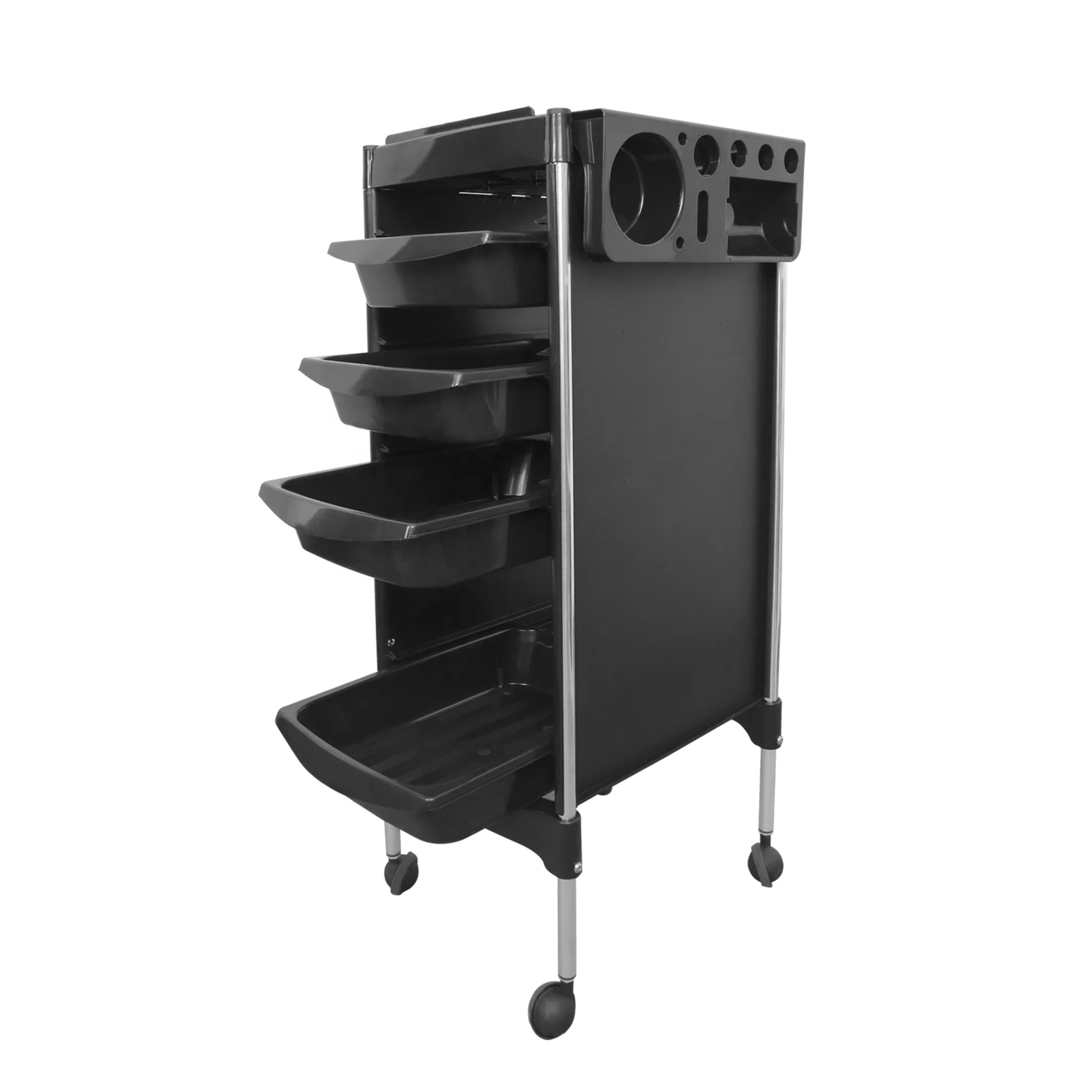Wholesale Good Quality multifunctional professional metal hair salon trolley With Wheels Mobile Rolling Storage for Barber Shop