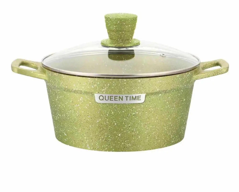 Queen Time 10PCS Die Cast Aluminum Marble Stone Kitchen Non-stick Cookware