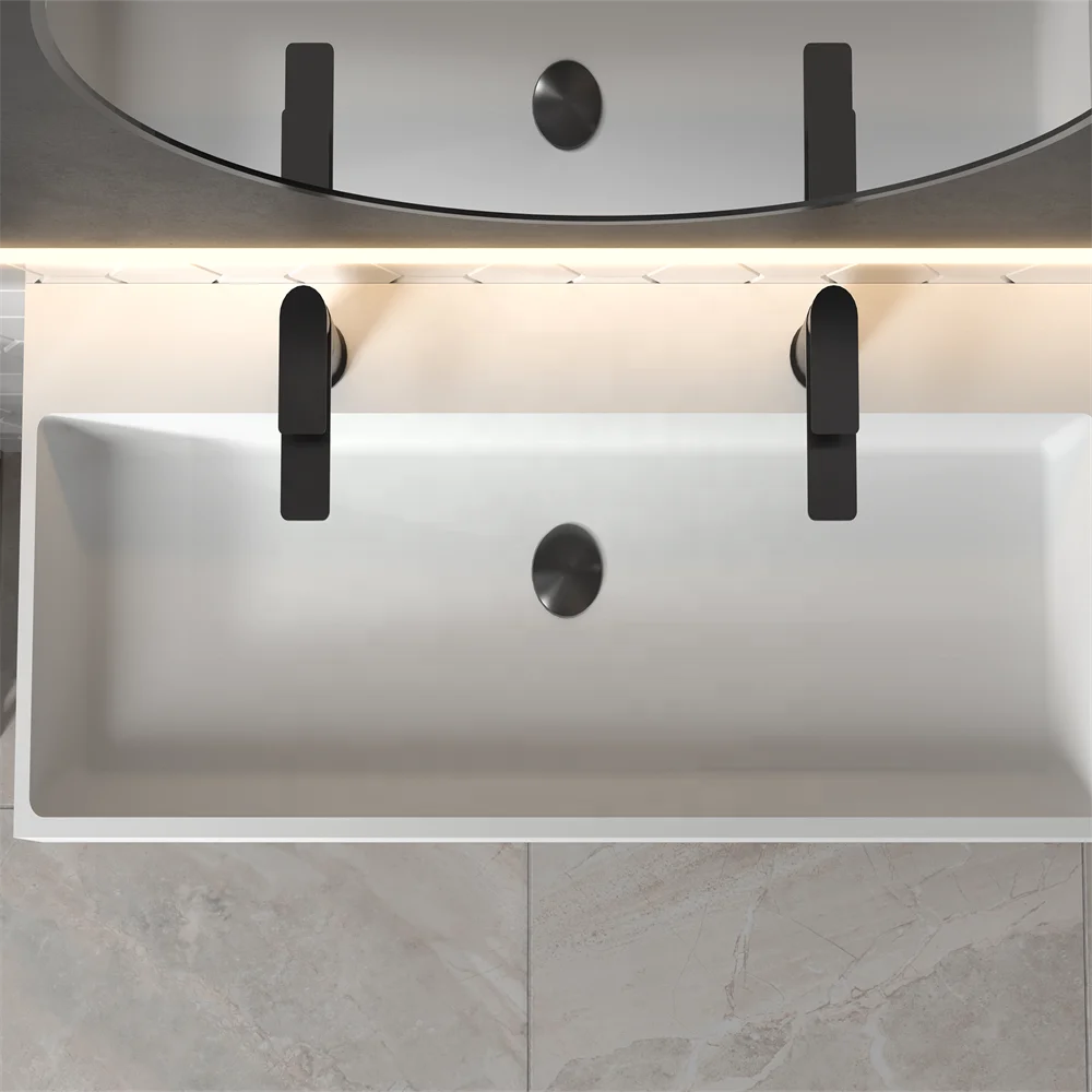 New Fashion Basin Solid Surface White Wall Hung Sink Bathroom Vanity Basin Artifficial stone Hand wash Sinks