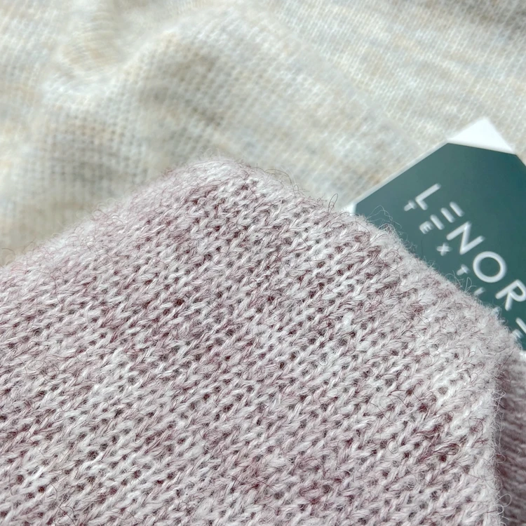 Soft acrylic polyester nylon wool stretch knit coarse needle rib 210GSM brushed hacci fabric for cardigan