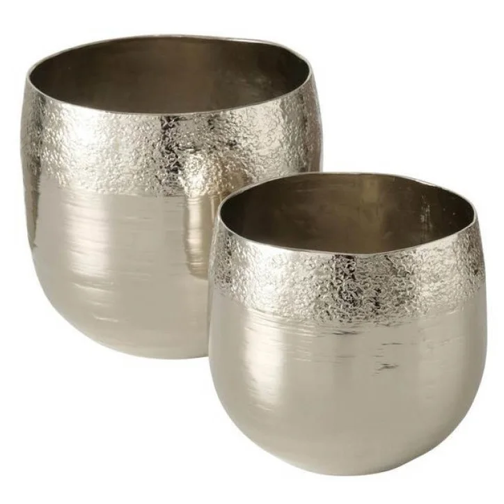 Classic Gold Finished Floor Planter Set of Three Brass Flower Planter Handcrafted Balcony Decorative Garden Planter