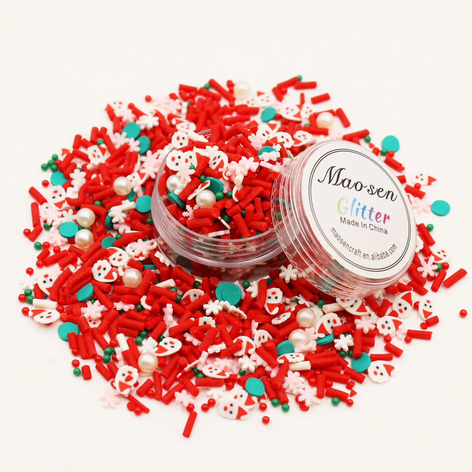 Christmas Mix Polymer Clay Sprinkles Slices For Slime Crafts And Nail Art