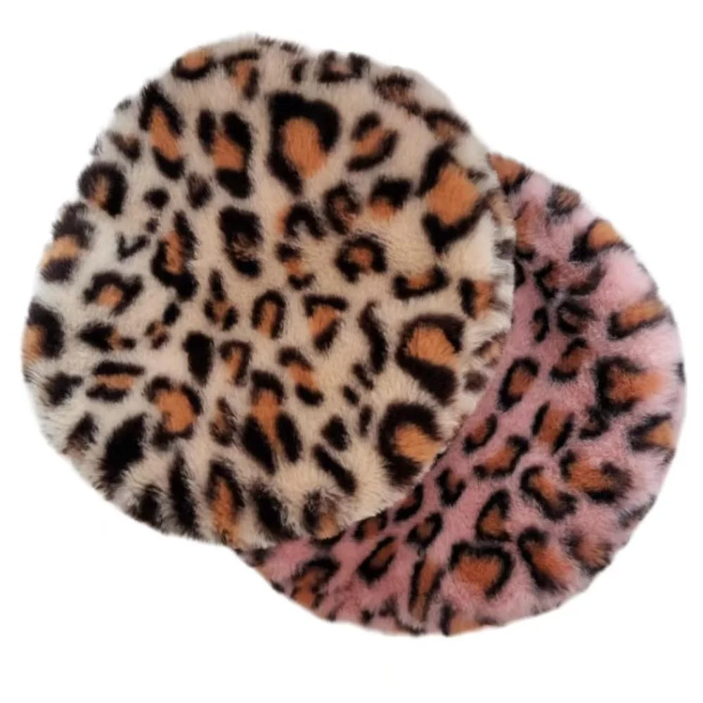 high quality fashion Comfortable leopard beret homme chic Ladies go out in winter
