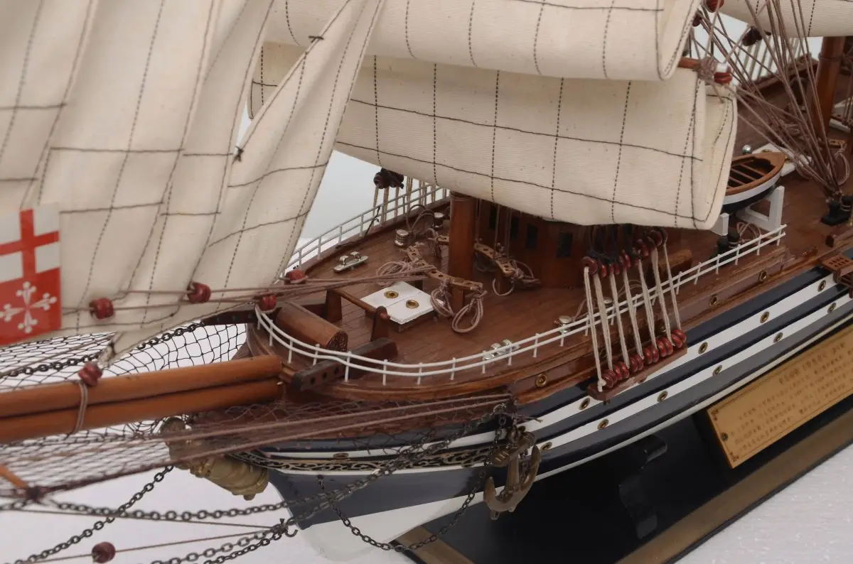 Hand-made ship model large size with glass dust cover 140CM European style decoration Z20140