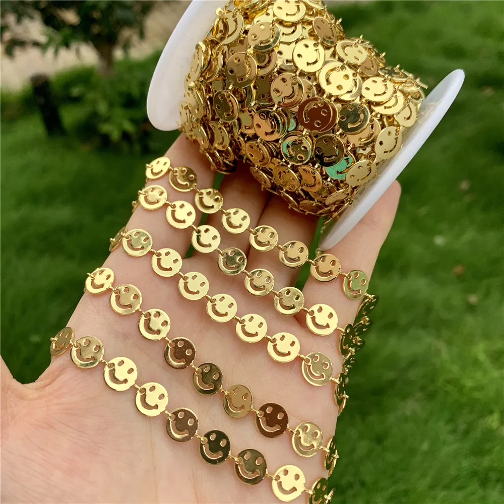 LS-A3599 горячее тиснение золотом покрытие рисунком в виде улыбающихся рожиц; Очаровательные цепочки, аксессуар, высокое качество женский браслет из колец и не тускнеет цепи аксессуар