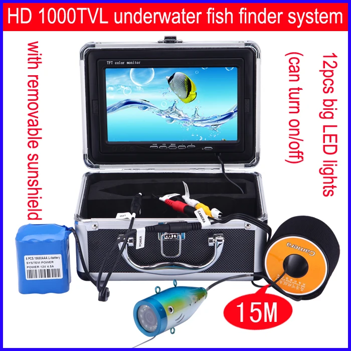 Портативный 7-дюймовый ЖК-монитор Fish Finder 1000TVL рыболовная камера с DVR Запись видео Функция 12 шт ИК/белый светодиод