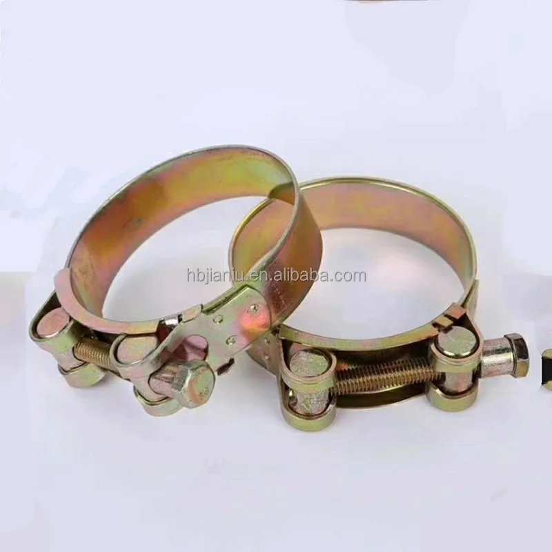 Heavy duty Galvanized Power Hose Clamp Strong Throat Hoop
