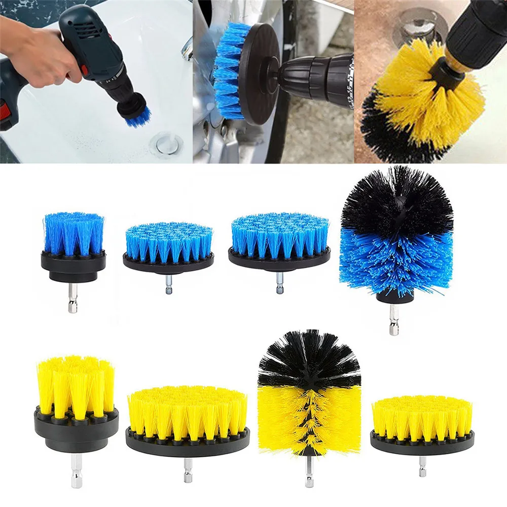 
12 Piece Drill Brush Scrub Pads Power Scrubber Cleaning Kit All Purpose Cleaner Scrubbing Cordless Drill for Cleaning Pool 