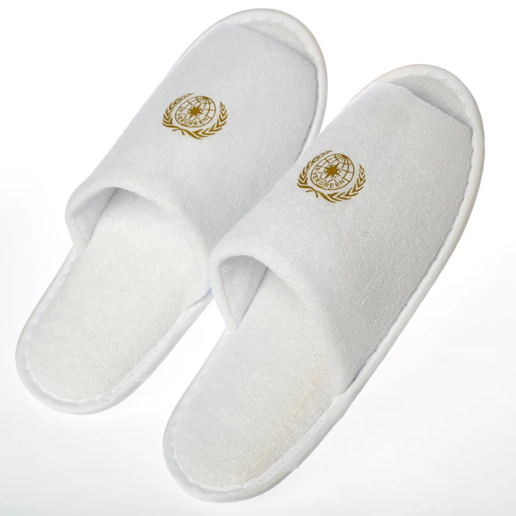 OEM customized logo luxury slipper disposable hotel slippers