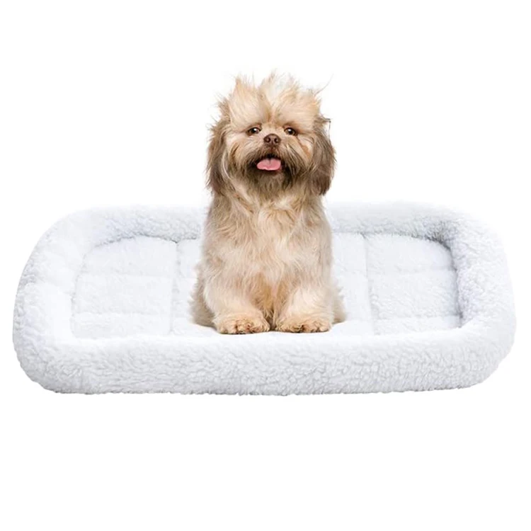 Modern Design Soft Portable Bolster Deluxe Plush Soft Cat  Pet Bed Dog  Mat For Metal Dog Crates Pet House