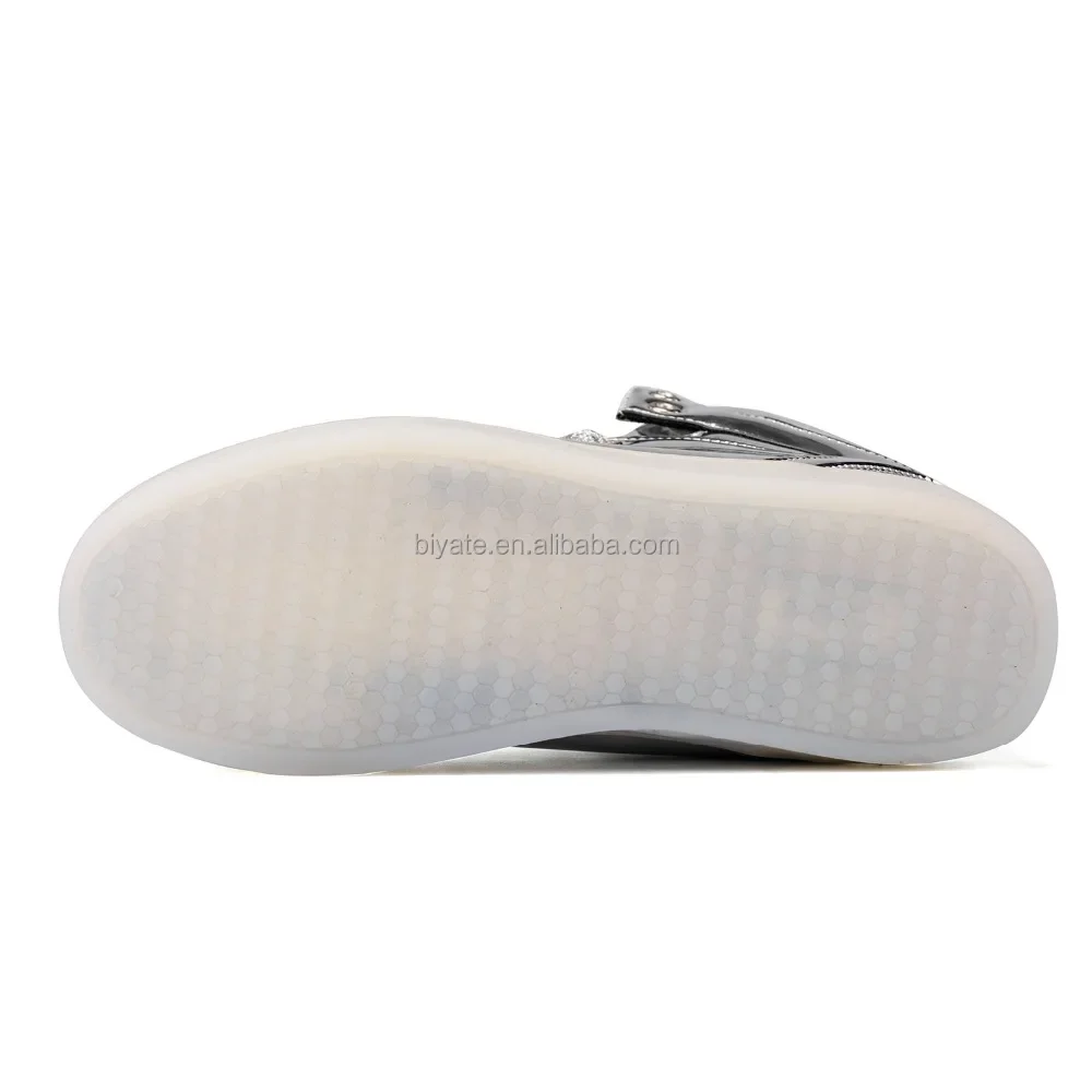 Children led light up shoes PU leather casual shoes light up shoes For Kids