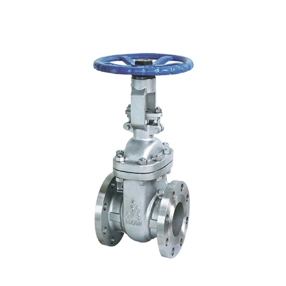 GATE VALVE, 150LBS,FLANGED END, RF, ANSI B16.1 BODY:ASTM A-216 WCB, STEM: ASTM A276 410  BODY (CASTED) COLOR SILVER RAL9006