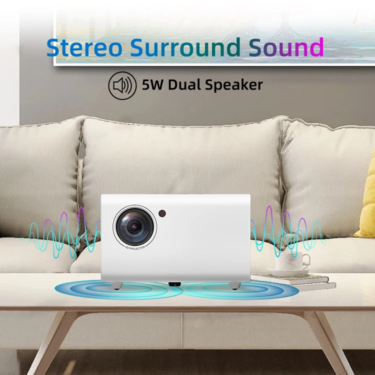 Factory Hot Sale LCD LED Real 1080P Full HD Projector Video Beamer 5000 Lumens WIFI Bluetooth Android Smart Video Projector