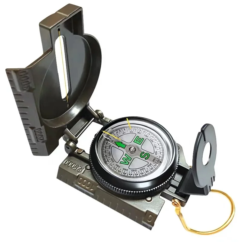 Multifunctional Compass Amy Green Waterproof Shakeproof Compass for Outdoor Camping Hiking
