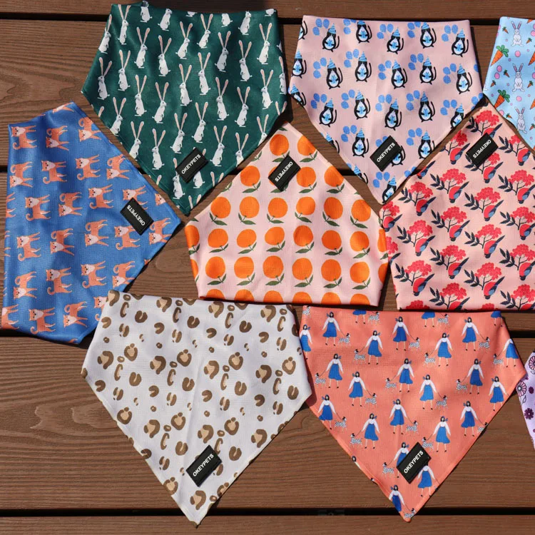 Factory Wholesale Custom Printing Logo Triangle Neckwear Halloween Christmas Pet Scarf Dog Bandana