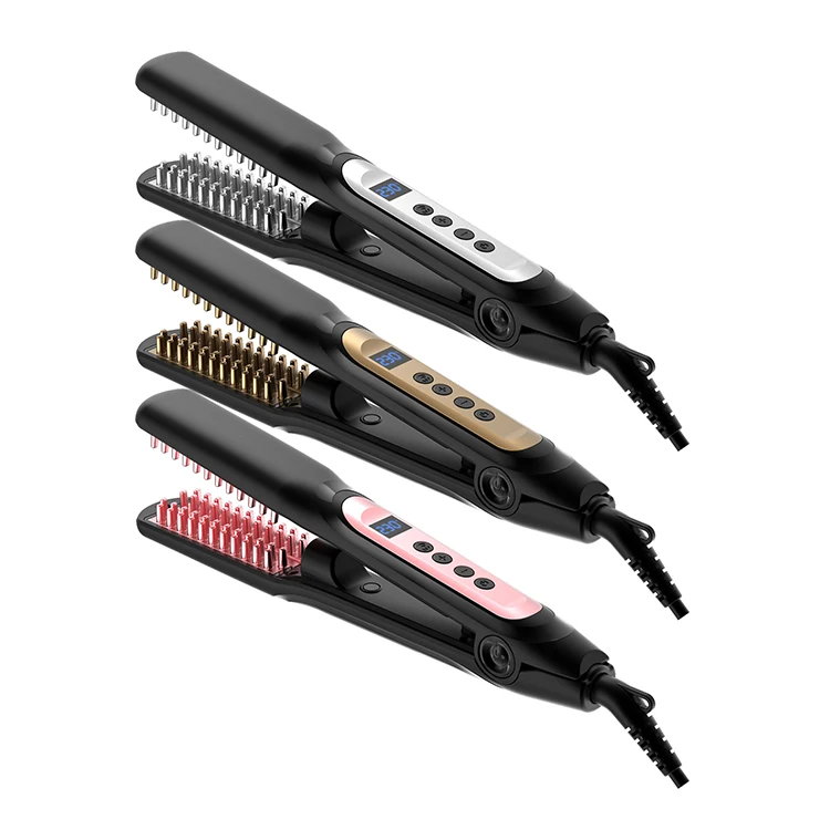 High quality ceramic coating steam LED digital hair straightener
