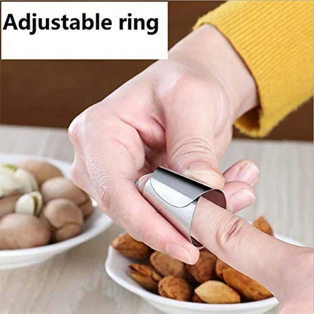 
Logo Acceptable Stainless Steel Cutting Peeling Finger Guard For Soybeans Pistachio For Kitchen Cutting & Gift 