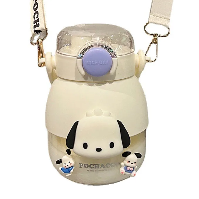 Madou Summer Kawaii Large Capacity Kids Straw Water Bottle Portable Cartoon Plastic Straw Tumbler Cup For Kids