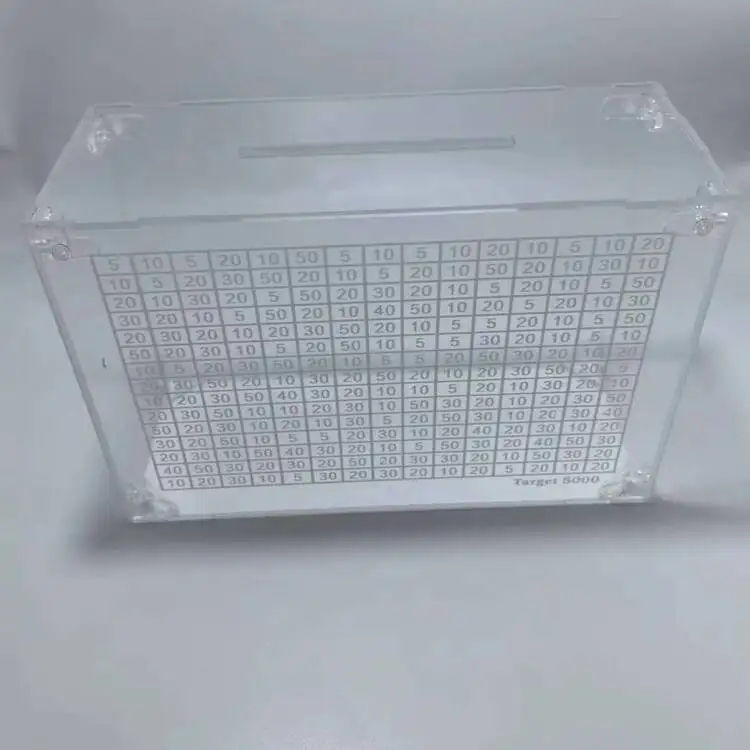 Clear Acrylic Piggy Bank Save Money box Savings Goal to $5000 Best Gift for Friends