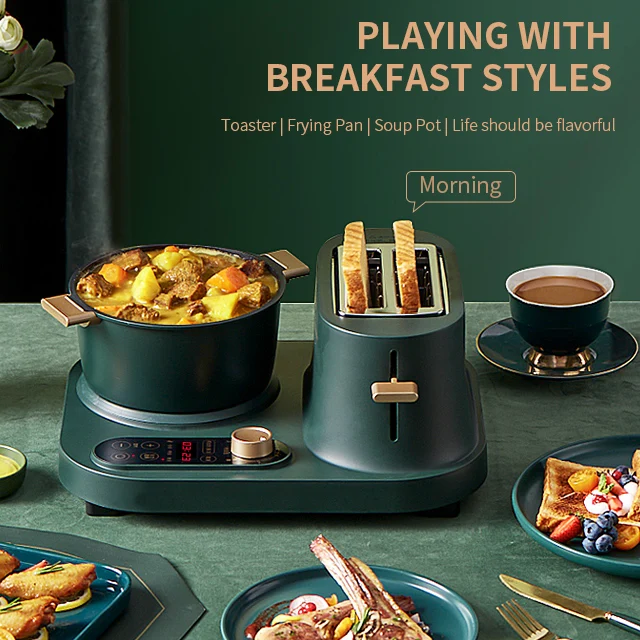breakfast maker antronic multifunction bakes grills air fryer 3in1 breakfast machine  breakfast  maker with toaster oven
